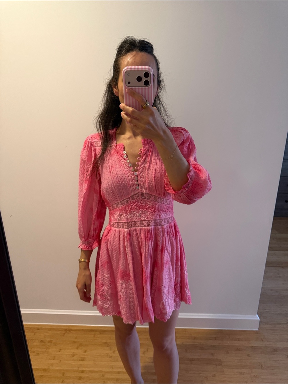 Loveshackfancy Pink Mini Dress